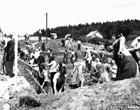 German civilians were forced to dig individual graves for dead Buchenwald prisoners