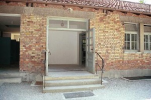 Door into the waiting room for the gas chamber