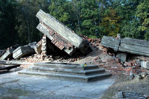 My early morning photo of the ruins of Gas Chamber III at Auschwitz-Birkeanu