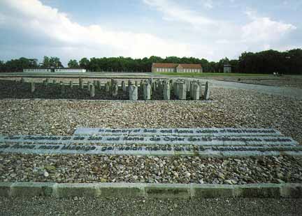 Memorial to the Gypsy victims of the Nazis at the former Buchenwald camp