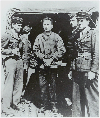 Rudolf Hoess is shown after he was captured by the British