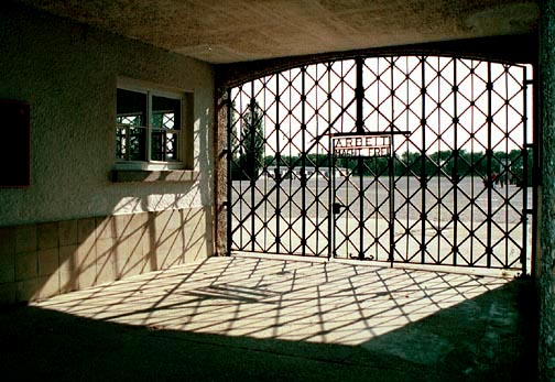My photo of the gate into the Dachau camp