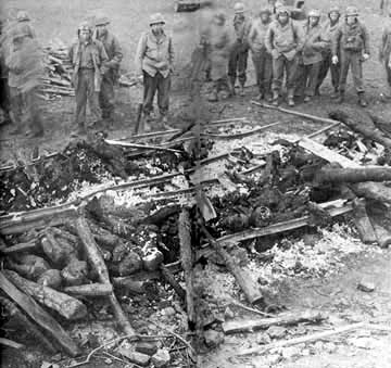 Burned bodies of prisoners at Ohrdruf
